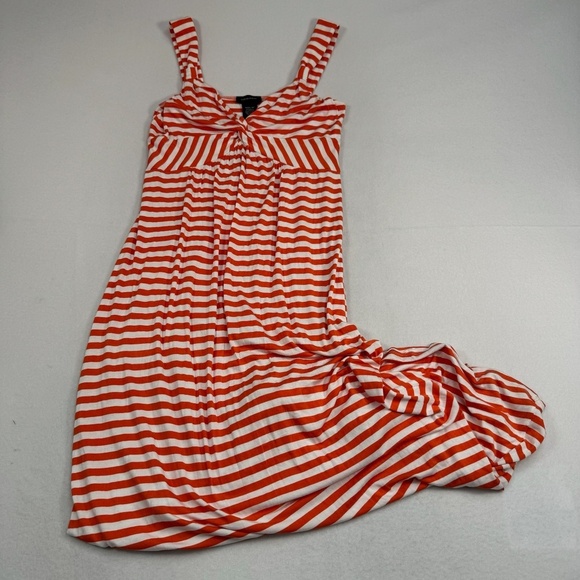 Spense Striped Sleeveless Maxi Dress Womens Missy Size Medium Orange White - Picture 1 of 8